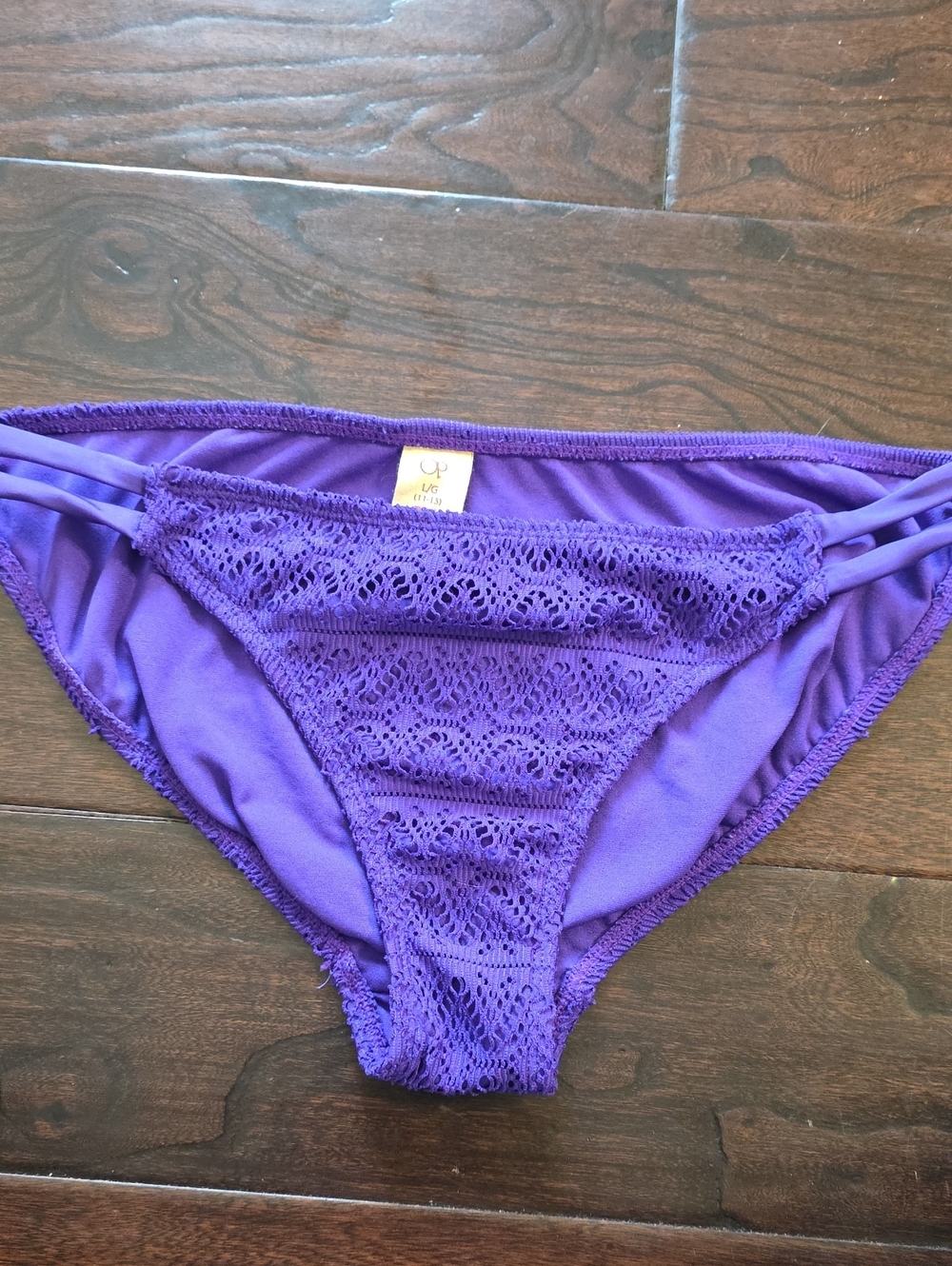 OP Purple Crochet Detail Bikini Bottom